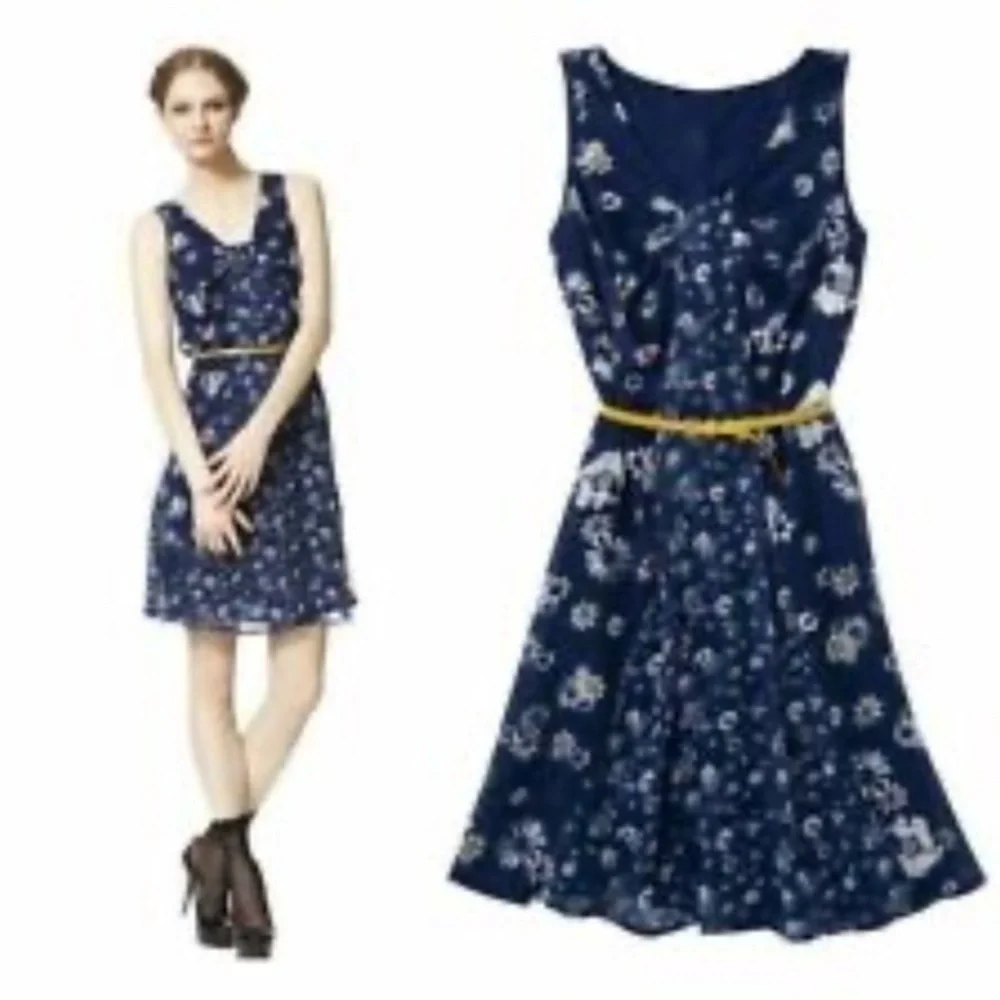 Jason Wu For Target Womens X Small Blue Daisy Floral Dress Chiffon XS Obama